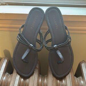 Talbots Navy Sandals Womens Size 7M